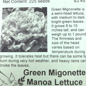 Lettuce, Manoa Green Migonette